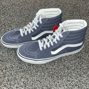 Sk8-Hi High Top Vans Grey Blue Vans Size 9 NWT